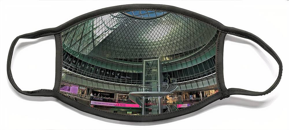 Fulton Center Face Mask featuring the photograph Fulton Center Street Level by S Paul Sahm