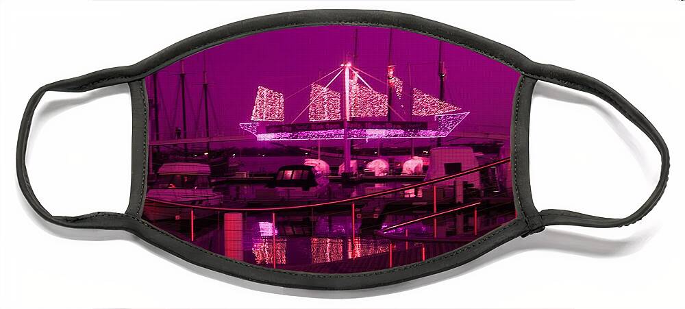 Boardwalks Face Mask featuring the photograph Fuscia Dock Perspective by Ee Photography