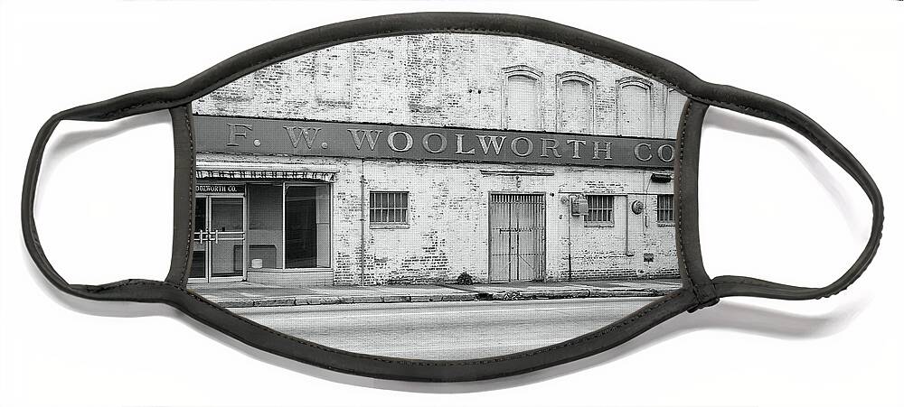 Fine Art Face Mask featuring the photograph F.W. Woolworth Co. by Rodney Lee Williams