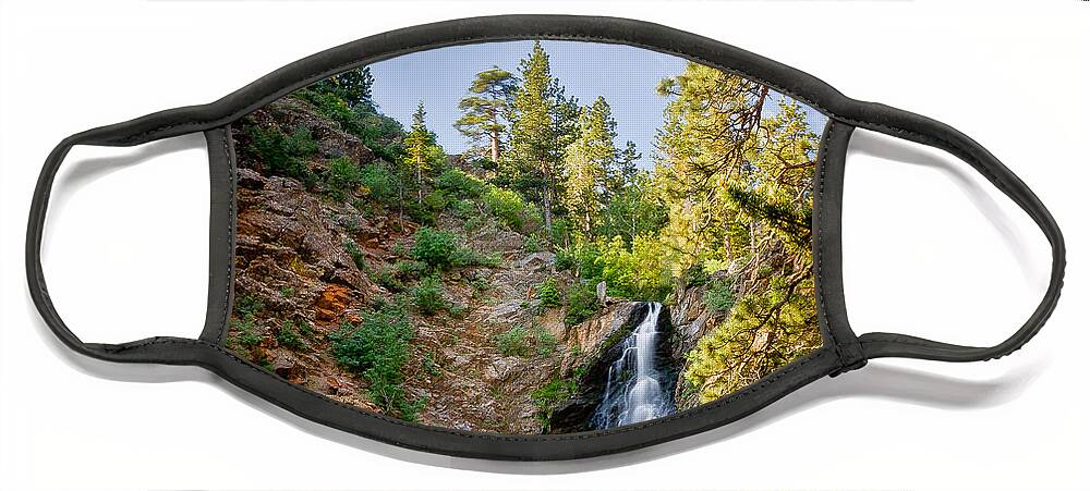 Flowing Face Mask featuring the photograph Garden Creek Falls Canyon by Rikk Flohr