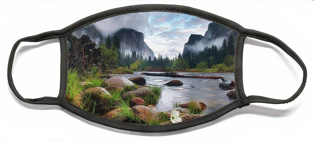 Rain Face Mask featuring the photograph Gates of the Valley by Anthony Michael Bonafede