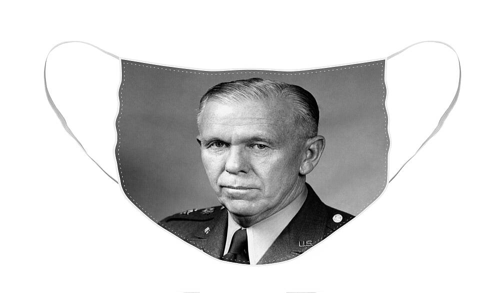 George Marshall Face Mask featuring the photograph General George Marshall by War Is Hell Store