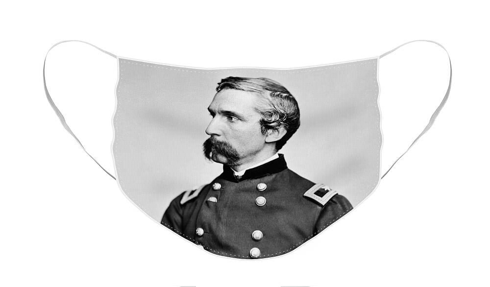 Joshua Lawrence Chamberlain Face Mask featuring the photograph General Joshua Chamberlain by War Is Hell Store