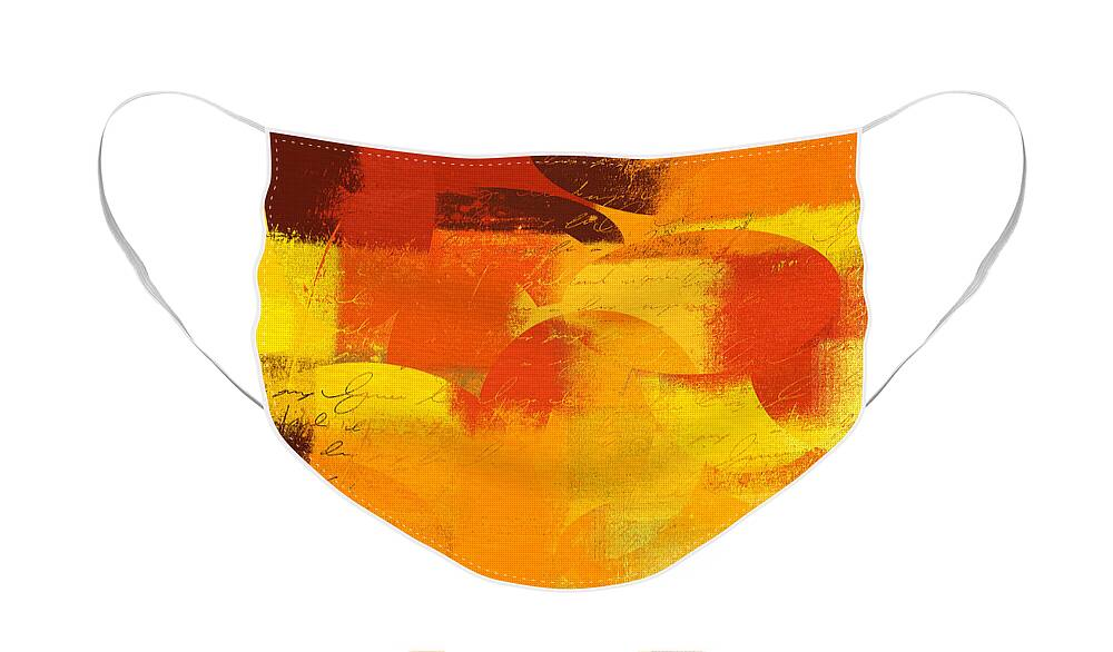 Orange Face Mask featuring the digital art Geomix 05 - 01at01 by Variance Collections