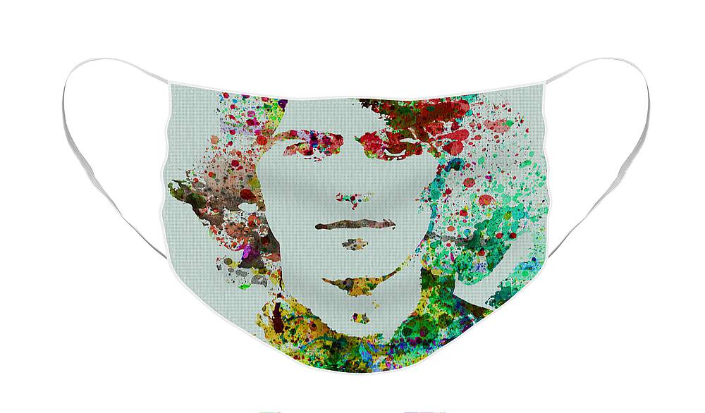 George Harrison Face Mask featuring the painting George Harrison by Naxart Studio