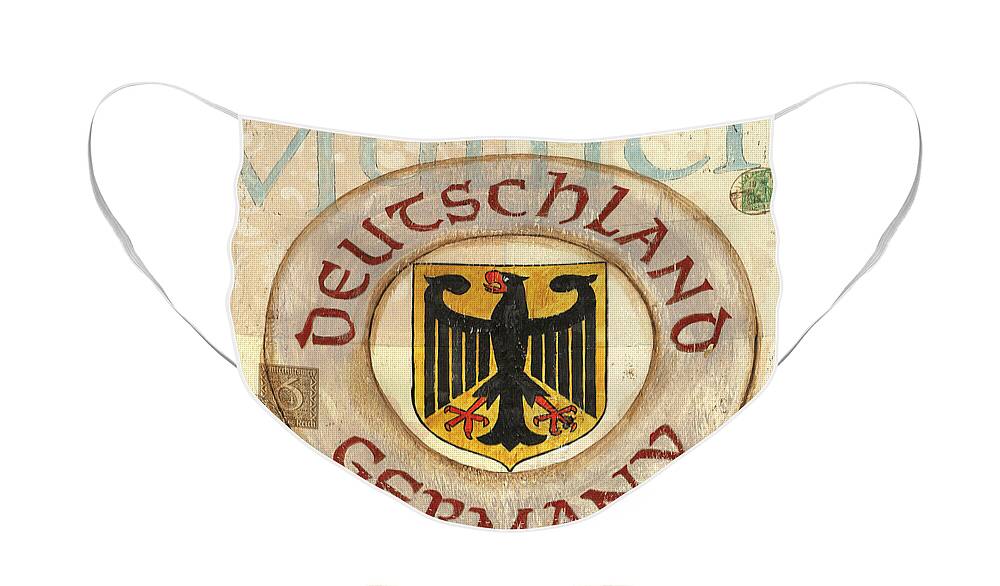 Germany Face Mask featuring the painting German Coat of Arms by Debbie DeWitt