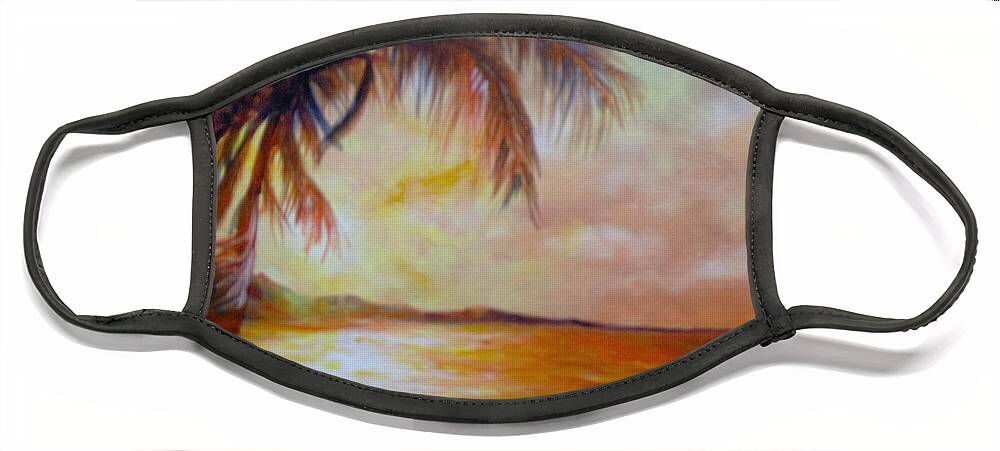 Caribbean Face Mask featuring the painting Getaway by Saundra Johnson