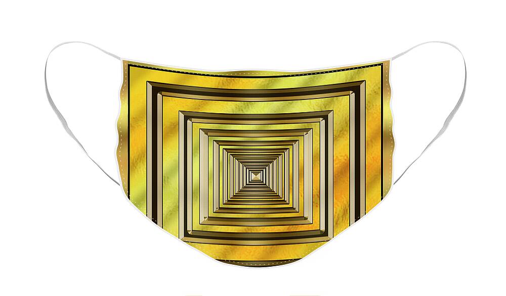 Gold Design 19 Face Mask featuring the digital art Gold Design 19 by Chuck Staley