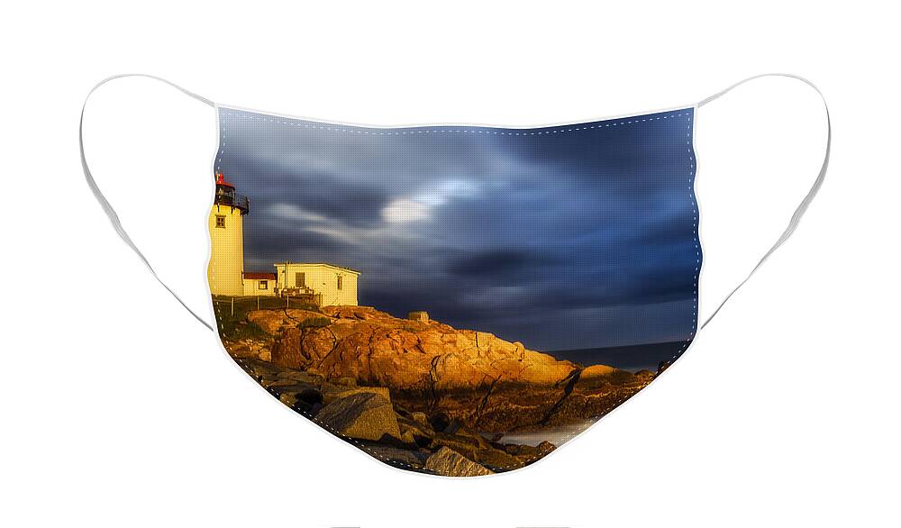 Lighthouse Face Mask featuring the photograph Golden Hour by Mark Papke