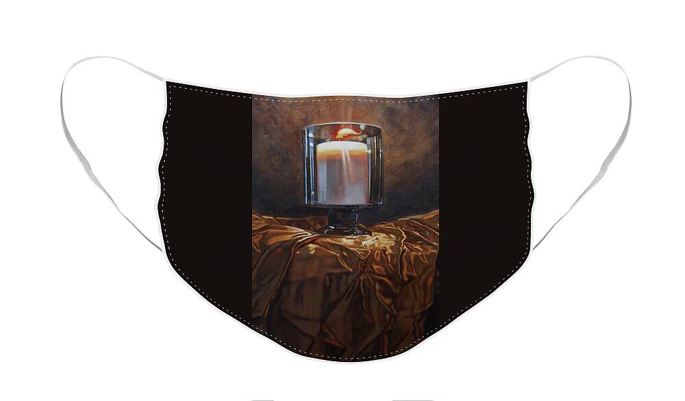 Candles Face Mask featuring the painting Golden by Patrick Whelan