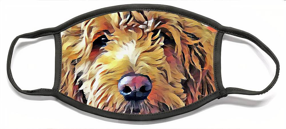 Goldendoodle Face Mask featuring the photograph Goldendoodle Puppy by Xine Segalas