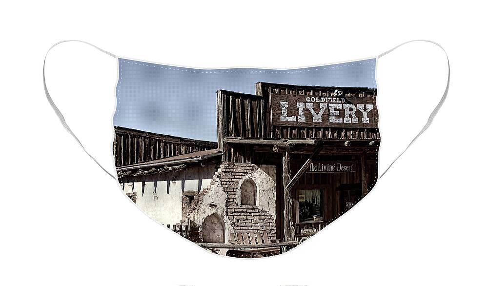 Building Face Mask featuring the photograph Goldfield Livery by Teresa Zieba