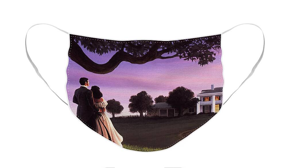 Gone With The Wind Face Mask featuring the painting Gone With The Wind by Jerry LoFaro