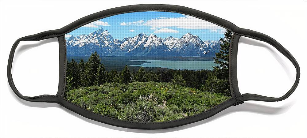 Grand Tetons Face Mask featuring the photograph Grand Tetons by Jemmy Archer