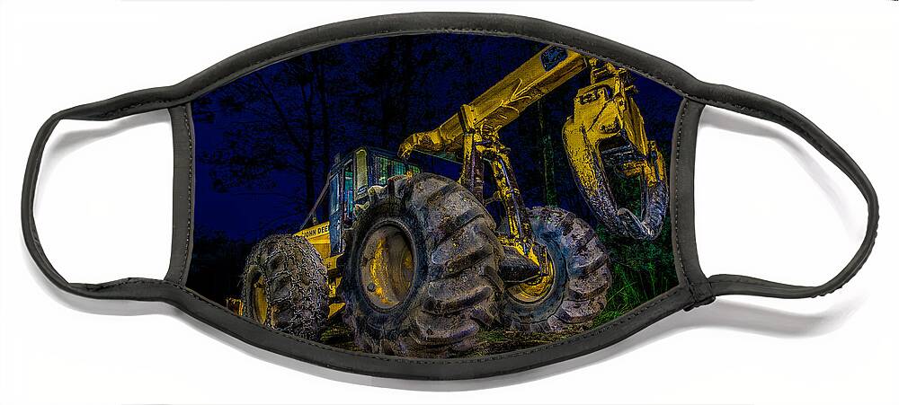 Blue Hour Face Mask featuring the photograph Grapple Skidder by Paul Freidlund