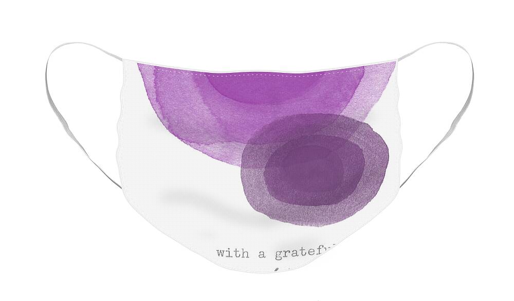 Gratitude Face Mask featuring the mixed media Grateful Heart Thank You- Art by Linda Woods by Linda Woods