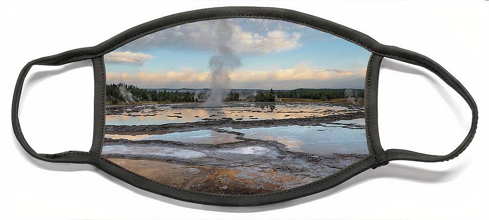 Geysers Face Mask featuring the photograph Great Fountain Geyser by Ronnie And Frances Howard