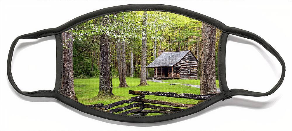 Spring Face Mask featuring the photograph Great Smoky Mountains TN Cades Cove Springtime by Robert Stephens