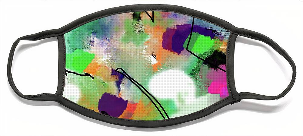 #abstract Face Mask featuring the digital art Green Day by Ann Tracy