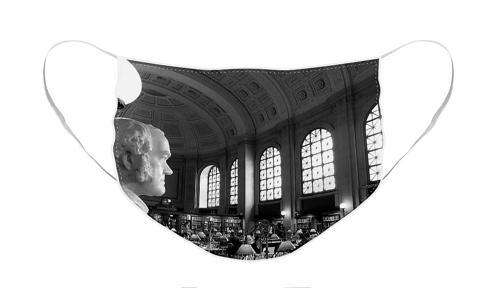 Library Face Mask featuring the photograph Guarding the Knowledge by Vincent Green