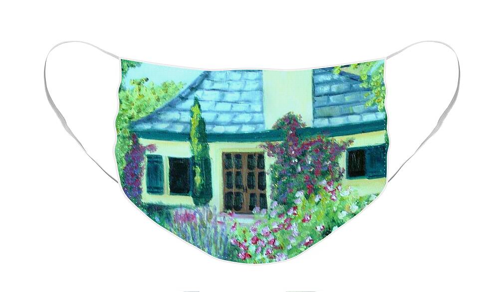 Cottage Face Mask featuring the painting Guest Cottage by Laurie Morgan