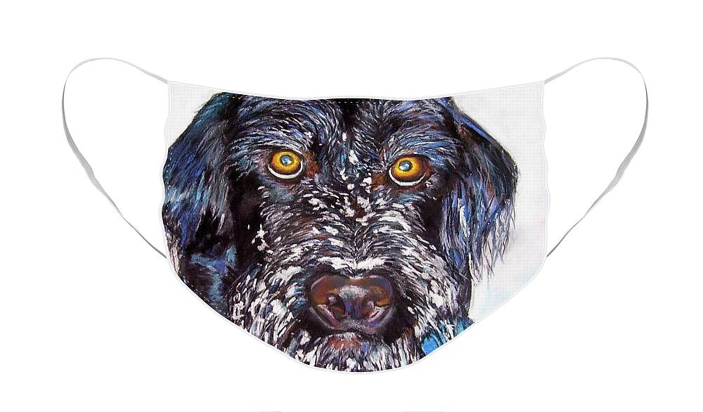 Dog Face Mask featuring the painting Gus by Frances Marino