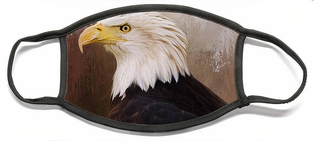 Hallmark Of Courage Face Mask featuring the painting Hallmark of Courage - Eagle Art by Jordan Blackstone