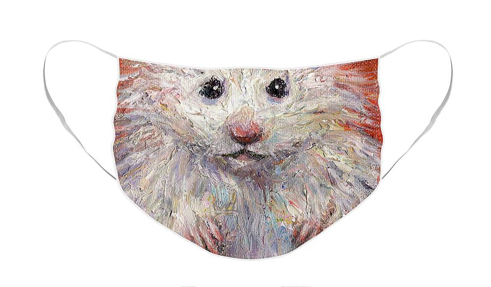 Hamster Face Mask featuring the painting Hamster Painting by Svetlana Novikova