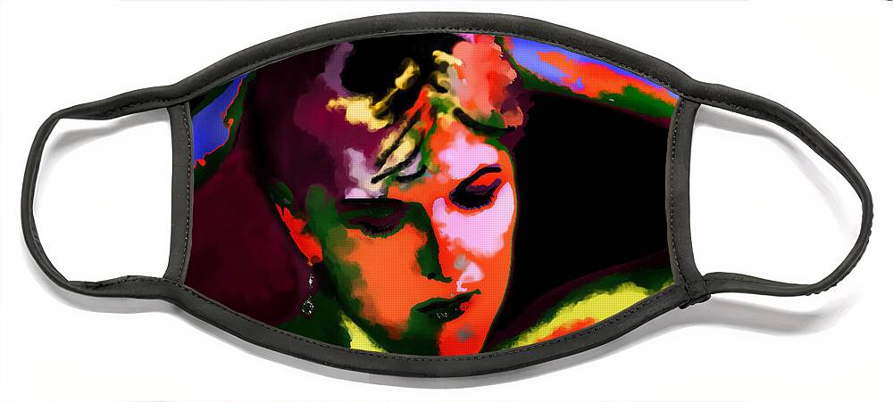 Portrait Face Mask featuring the digital art Hands Behind Your Head by Donna Blackhall