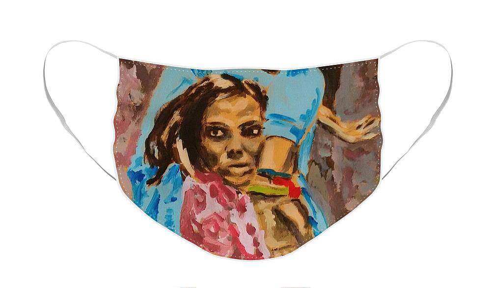 Pose Face Mask featuring the painting Hands up sketch I by Bachmors Artist