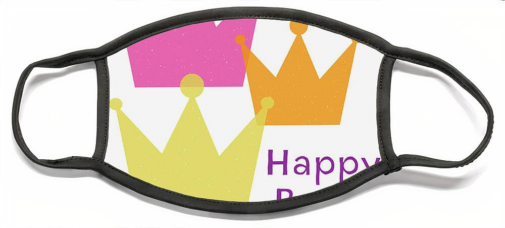 Purim Face Mask featuring the mixed media Happy Purim Crowns - Art by Linda Woods by Linda Woods