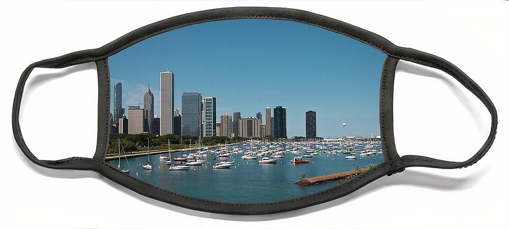 American Cities Face Mask featuring the photograph Harbor Parking in Chicago by David Levin