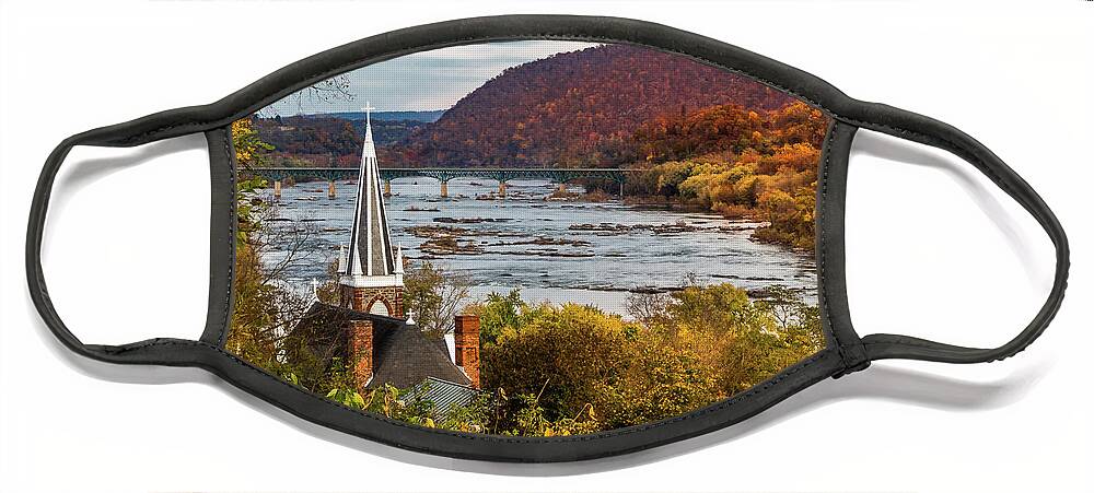 Harpers Ferry Face Mask featuring the photograph Harpers Ferry, West Virginia by Ed Clark