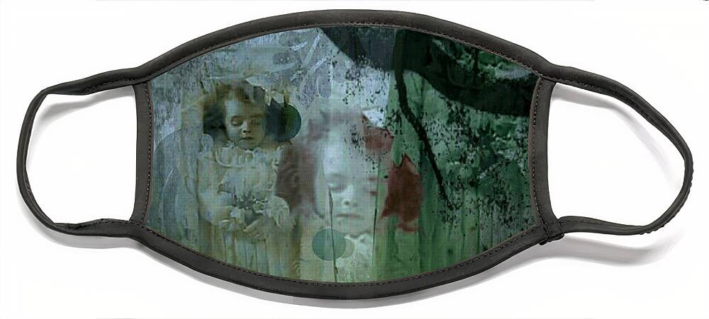 Vintage Face Mask featuring the digital art Haunting by Delight Worthyn