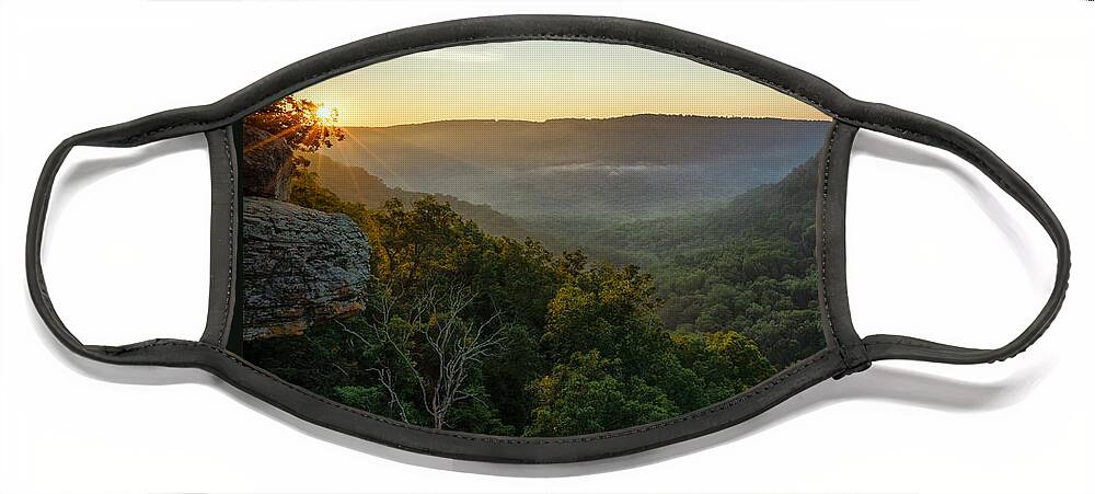 Sunrise At Hawksbill Crag Face Mask featuring the photograph Hawksbill Sunrise by David Dedman