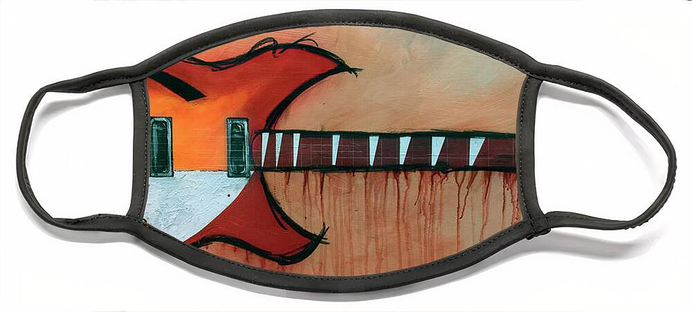 Rickenbacker Face Mask featuring the painting Heartbreaking 12 String by Sean Parnell