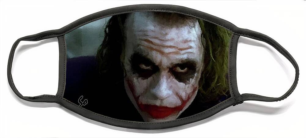 Heath Ledger Face Mask featuring the photograph Heath Ledger Joker Why So Serious by David Dehner