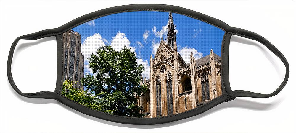 Allegheny County Face Mask featuring the photograph Heinz Memorial Chapel and Cathedral of Learning by Amy Cicconi