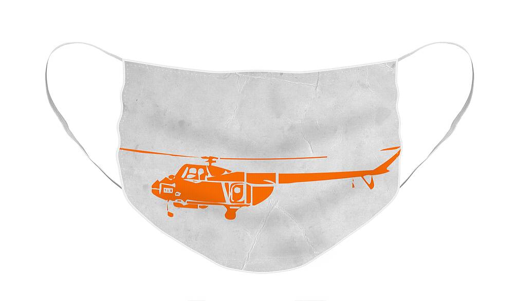 Helicopter Face Mask featuring the painting Helicopter by Naxart Studio