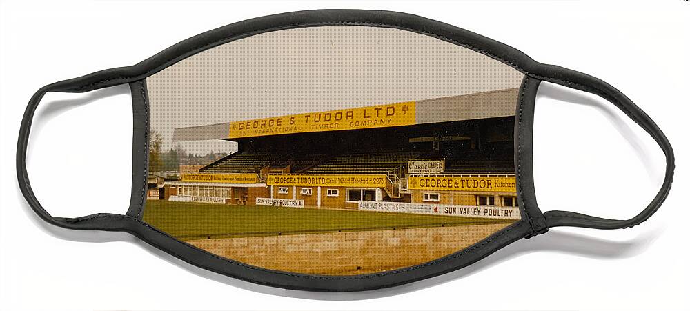  Face Mask featuring the photograph Hereford United - Edgar Street - Merton Stand 2 - 1980s by Legendary Football Grounds