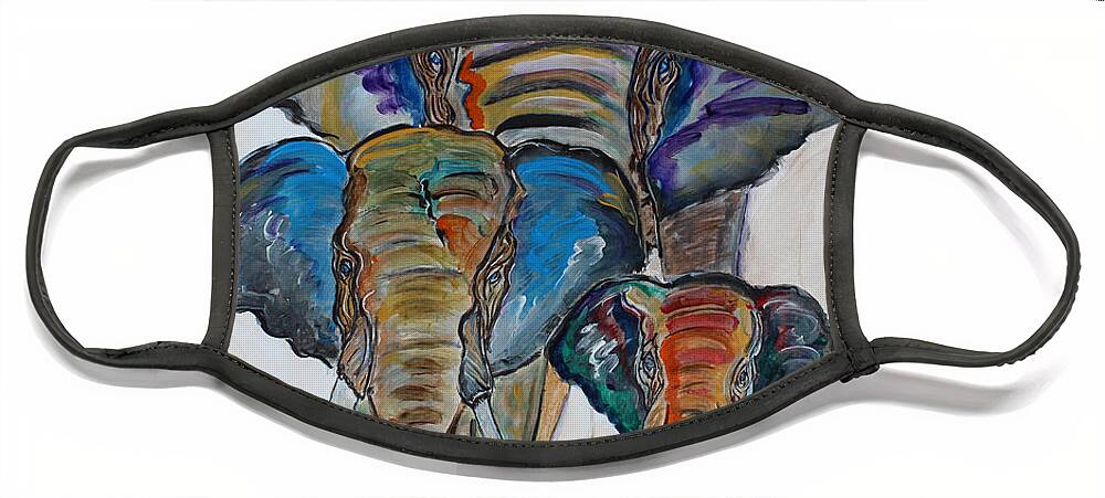 Elephant Face Mask featuring the painting Heritage Walk by Ella Kaye Dickey