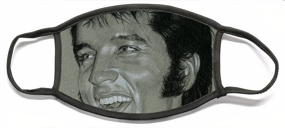 Elvis Face Mask featuring the drawing Het touched me by Rob De Vries