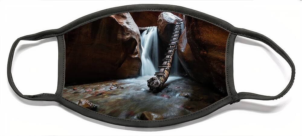 Zion Face Mask featuring the photograph Hidden Canyon 2 by Larry Marshall