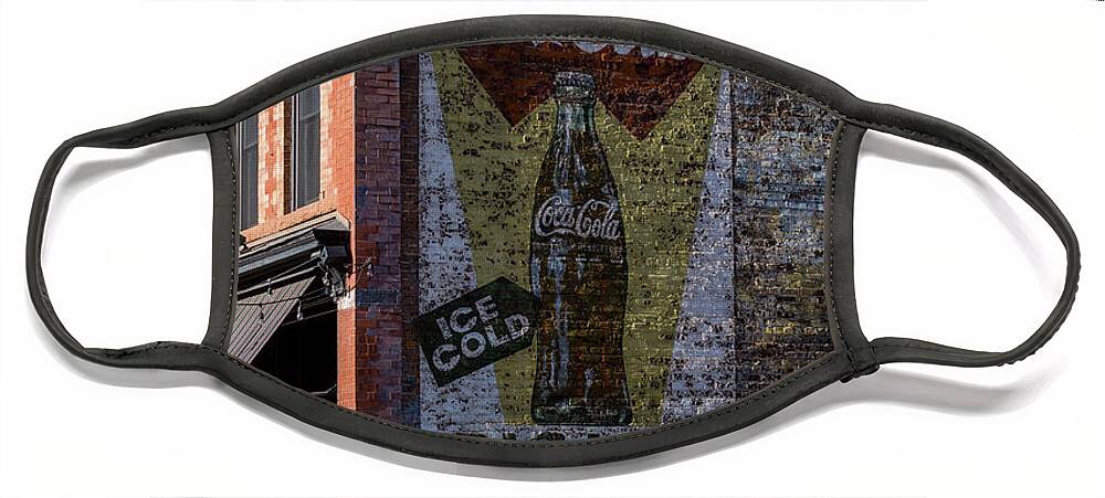 Fort Collins Face Mask featuring the photograph Historic Coca Cola Brick Ad - Fort Collins - Colorado by Gary Whitton