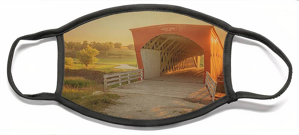 Hogback Bridge Face Mask featuring the photograph Hogback Covered Bridge by Susan Rissi Tregoning
