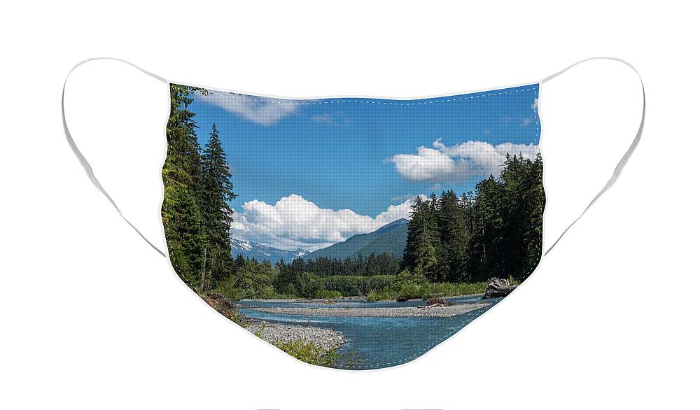 Clouds Face Mask featuring the photograph Hoh River by Robert Potts