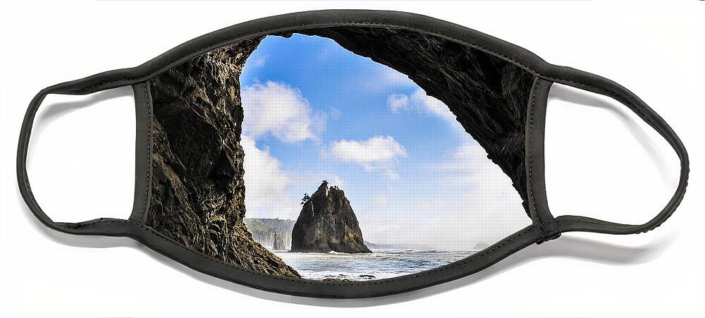 Scenic Face Mask featuring the photograph Hole in the Wall by Pelo Blanco Photo