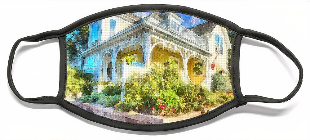 House Face Mask featuring the digital art Home,Sweet Home by Eva Lechner