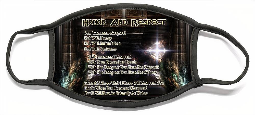Honor Face Mask featuring the digital art Honor And Respect by Rolando Burbon