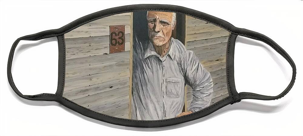 Steinbeck Face Mask featuring the painting Hooper Ranch #63 by Kevin Daly